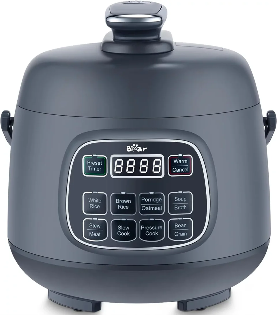 Cooking Portable Bear Rice Cooker 3 Cups (Uncooked), Fast Electric Pressure Cooker, Portable Multi Cooker with 10 Menu Settings for White/Brown Rice Oatmeal and More, Nonstick Inner Pot