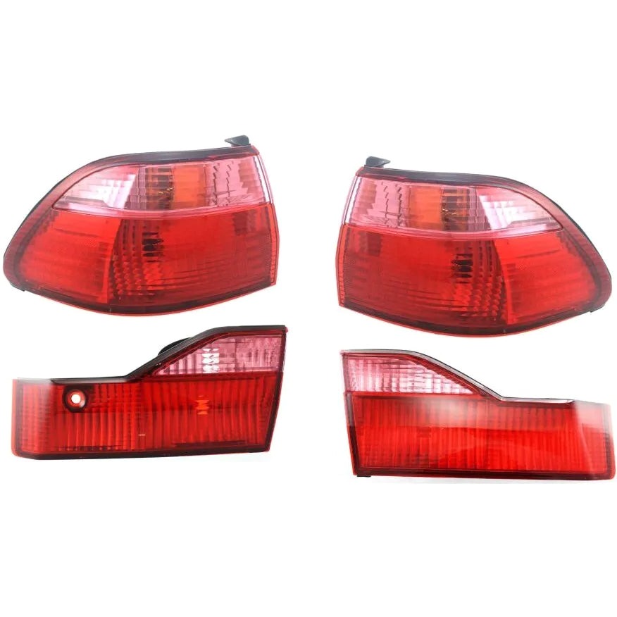 Clear HalogenTail Light Kit For 98-2000 Honda Accord Sedan LH & RH Clear & Red Lens