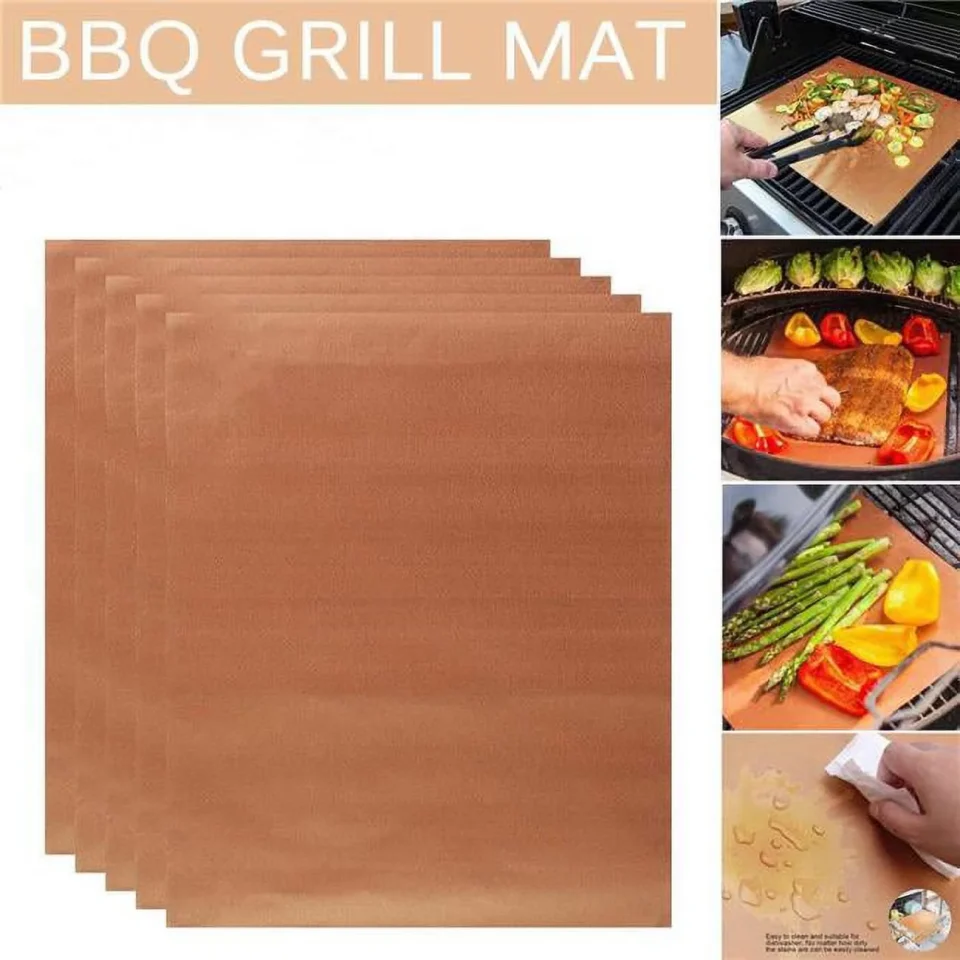 Glossy Multi-Purpose 3P Experts Copper Grill & Baking Mats - Pack of 5