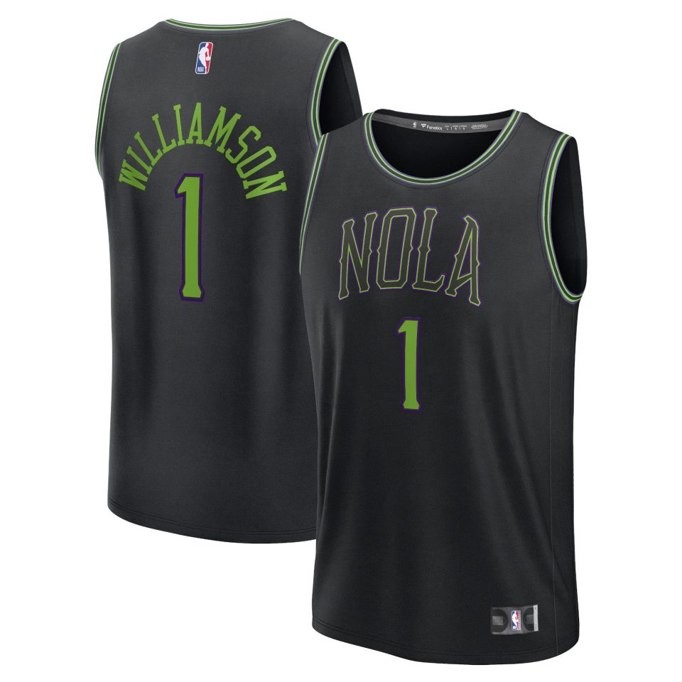 Matte Long-Lasting Men's Fanatics Branded Zion Williamson Black New Orleans Pelicans Fast Break Jersey - City Edition