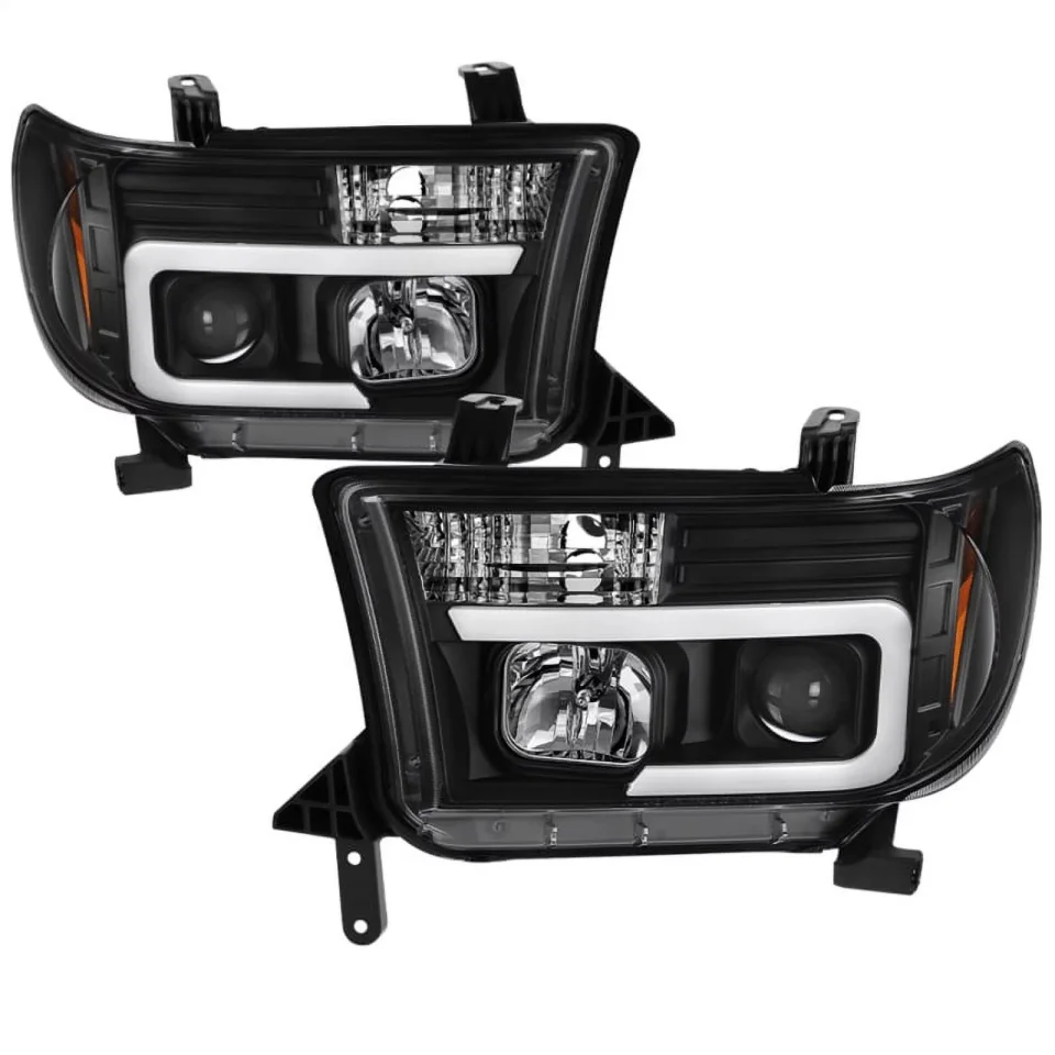 Travel Spyder 08-13 Toyota Sequoia Projector Headlights - Light Bar DRL - Black PRO-YD-TTU07V2-LB-BK Fits select: 2007-2013 TOYOTA TUNDRA