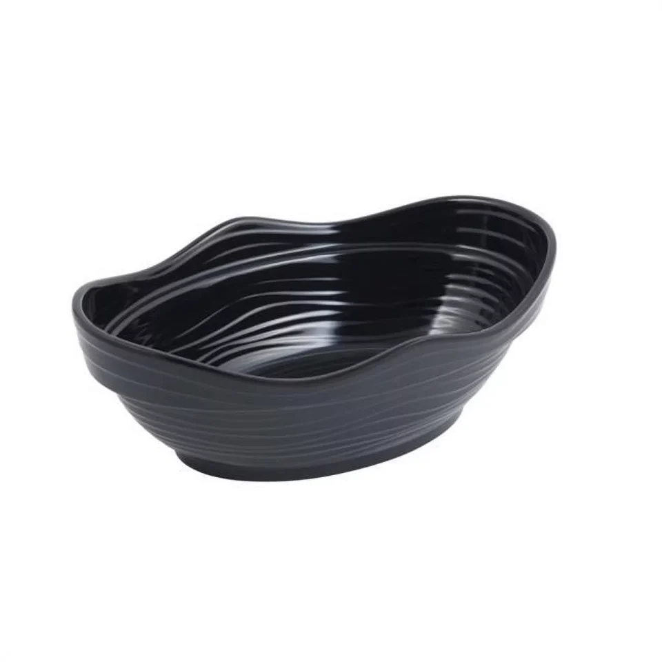 Pure BPA-Free Bon Chef 12 x 8 x 4 in. Euro Round Bowl 3 quart Bowl - Black