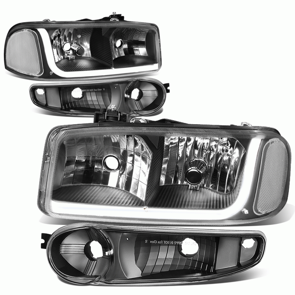 Polished Best-Selling 2002-2007 GMC Sierra 1500 Denali LED DRL Headlight Bumper Lamps Black Clear