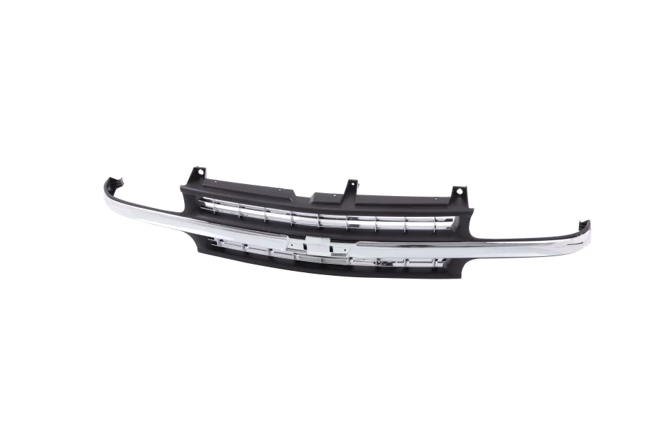 Multi-Purpose Tomoka Replacement Parts Front Grille Grill With Chrome Center Cross Bar With Black Insert Black Shell Compatible With Chevrolet Silverado 1500 2500 1999-2002 Suburban 1500 2500 Tahoe 2000-2006
