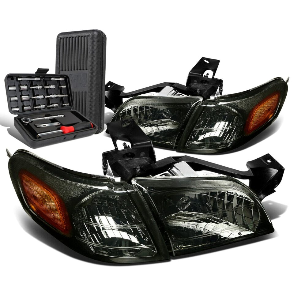 Bamboo Long-Lasting 1997-2005 Chevy Venture Smoked/Amber Side Turn Signal Headlights+Too
