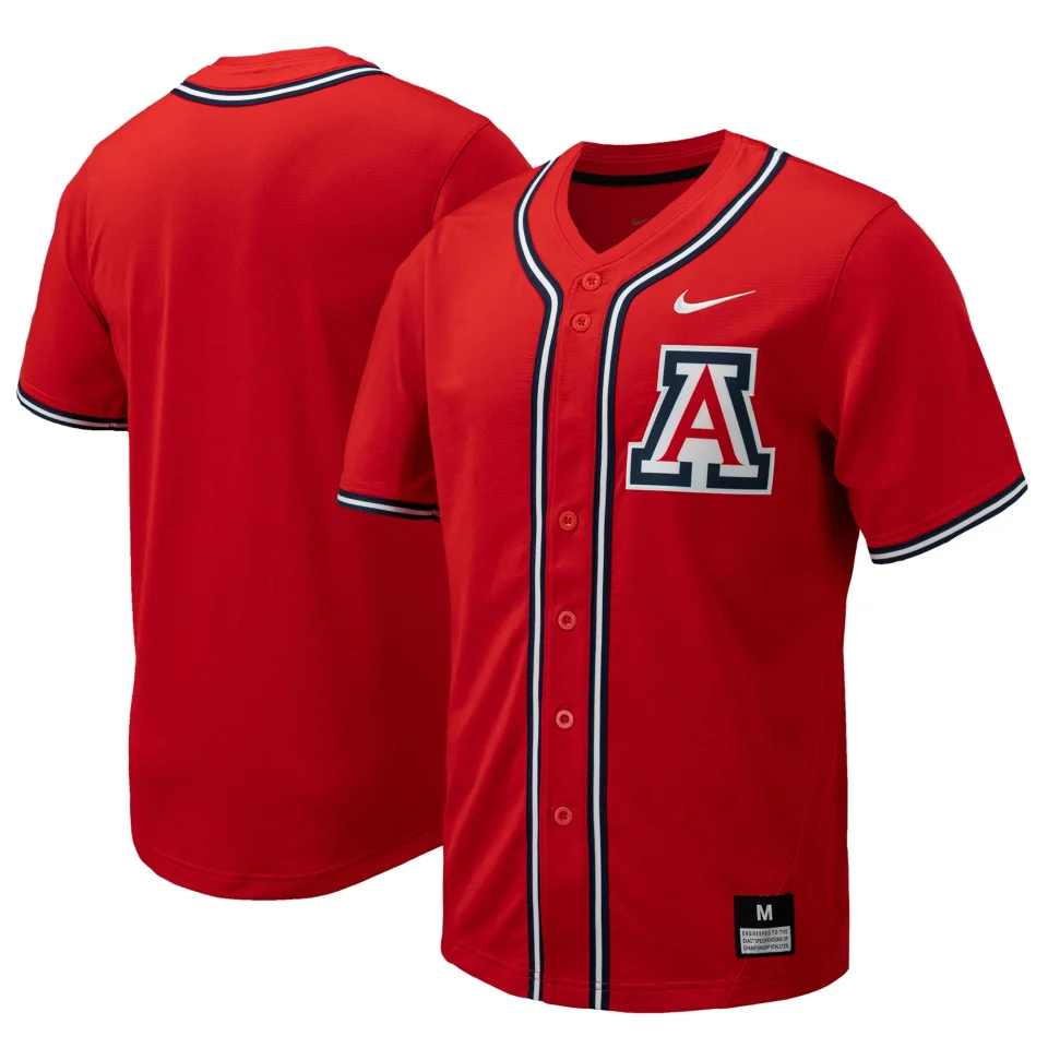 Prime Cast Iron Men's Nike Red Arizona Wildcats Replica Full-Button Baseball Jersey