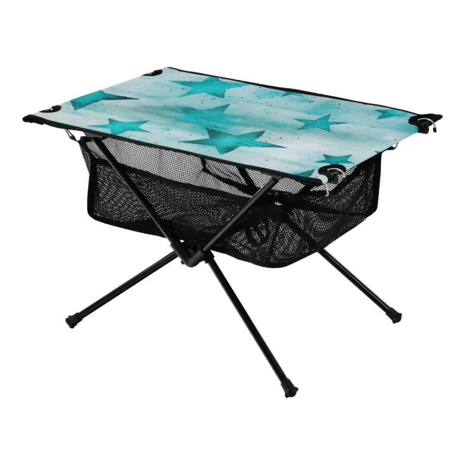 Leak-Proof Stars Green Camping Foldable Portable Table Beach Table with Storage Bag Compact Picnic Table for Outdoor Hiking Fishing BBQ