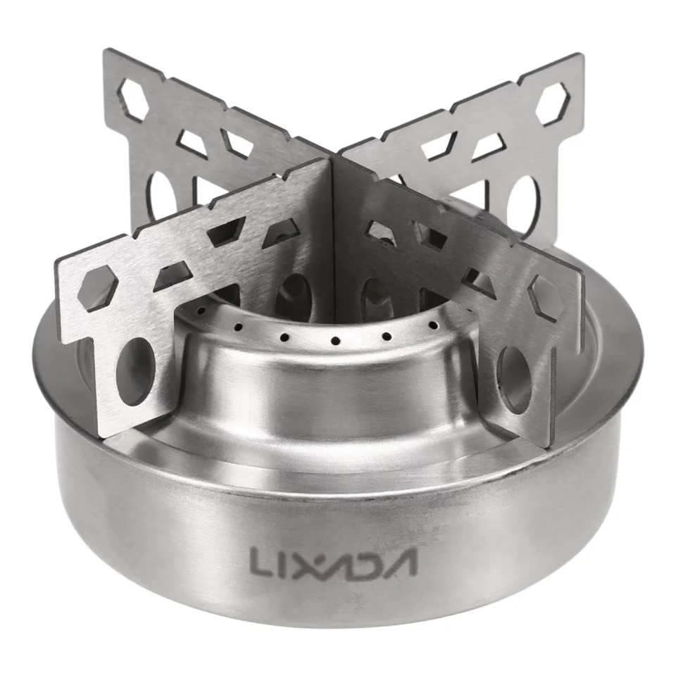 Outdoor Lixada Camping Stove with Cross Stand Rack - Stainless Steel Outdoor Furnace for Adventure Cooking