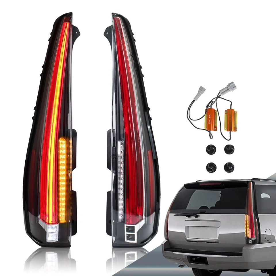 Pure Baking VLAND Full LED Tail Lights for GMC Yukon Chevrolet Tahoe Suburban 2007-2014 5 Pins with 5 Holes