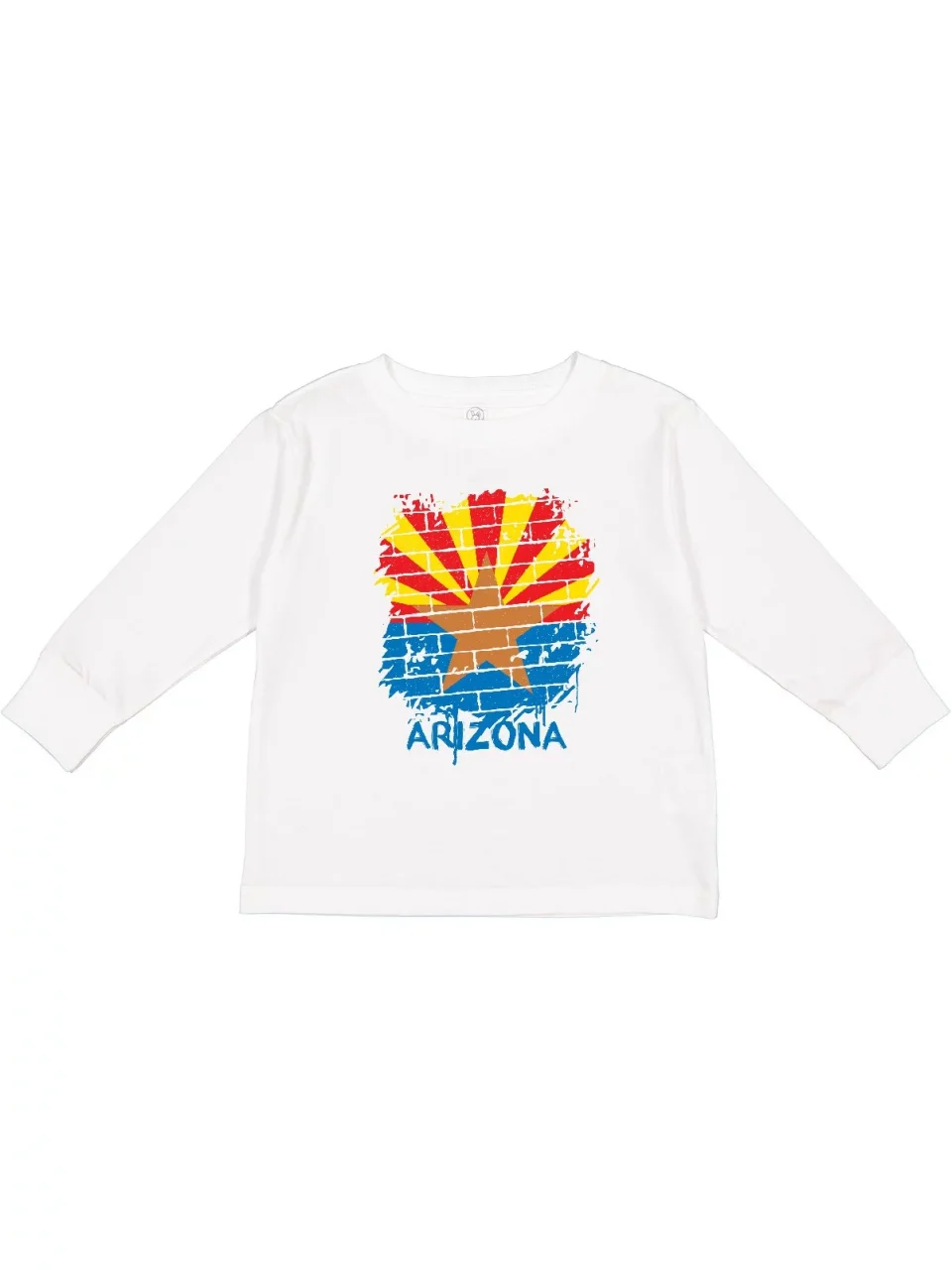 Home Popular Inktastic Graffiti Arizona State Flag Boys or Girls Long Sleeve Toddler T-Shirt