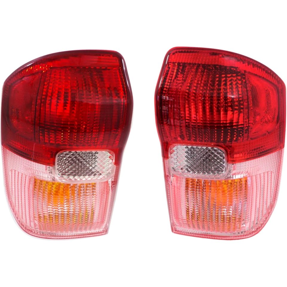 Silicone Lightweight Set of 2 Tail Light For 2001-2003 Toyota RAV4 LH & RH Clear & Red Lens