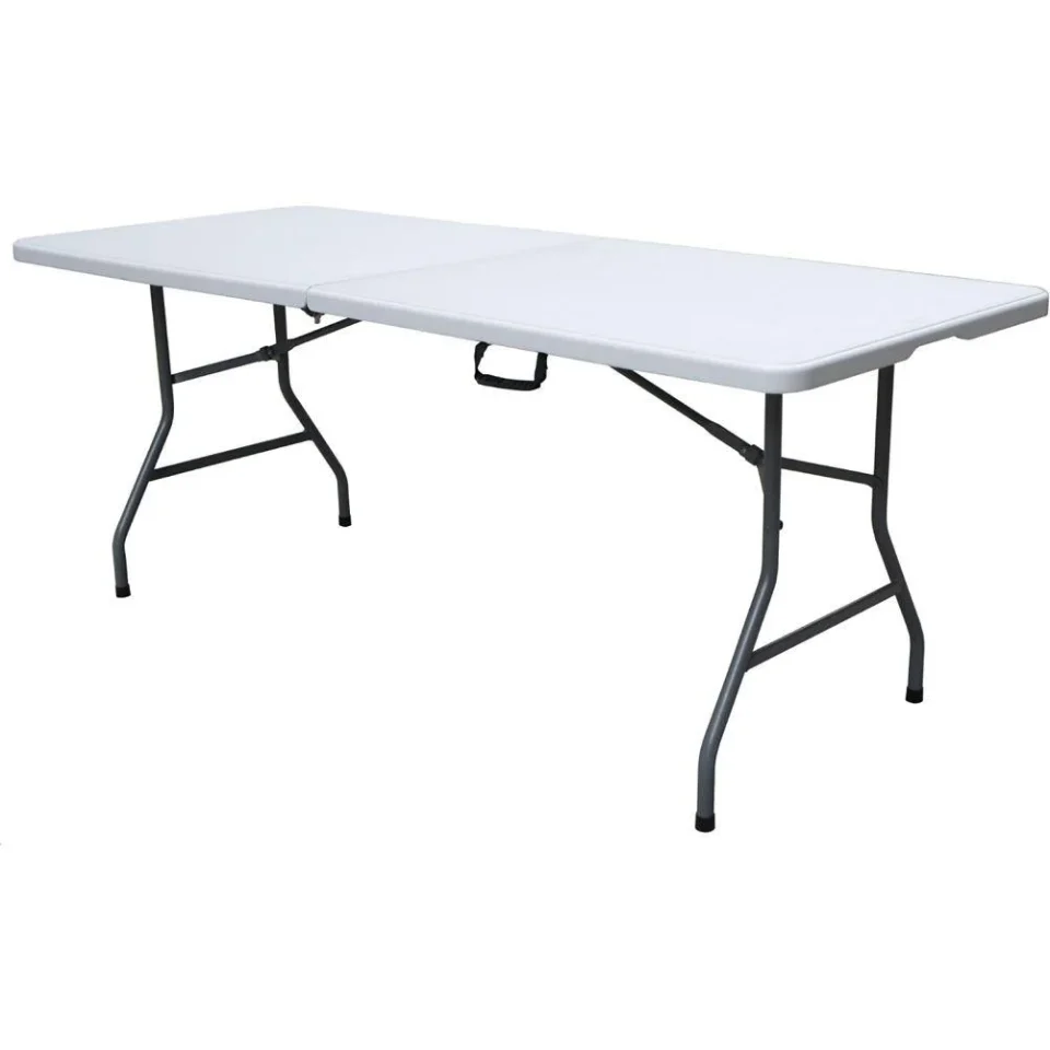 Frosted Plastic Development Group 6 ft. Bi-Fold Blow-Molded Plastic Table