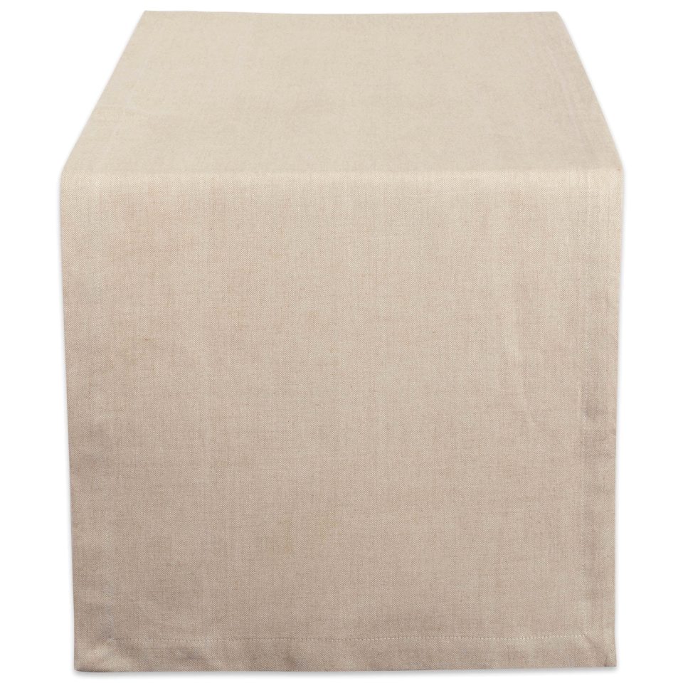 Silicone Natural Solid Chambray Table Runner 14x108