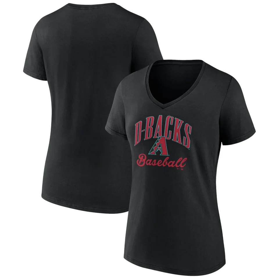 Pure Women's Fanatics Branded Black Arizona Diamondbacks Victory Script Team V-Neck T-Shirt