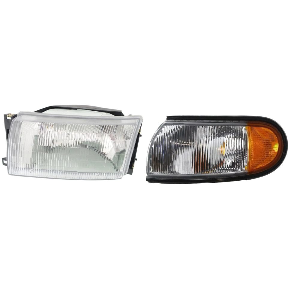 Kitchen Headlight Kit For 1993-1995 Nissan Quest Left 93-95 Villager Clear Lens Halogen