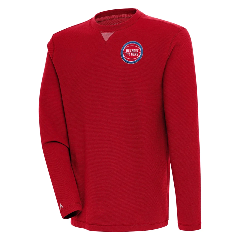 Stainless Steel Multi-Purpose Men's Antigua Red Detroit Pistons Flier Bunker Pullover Sweatshirt