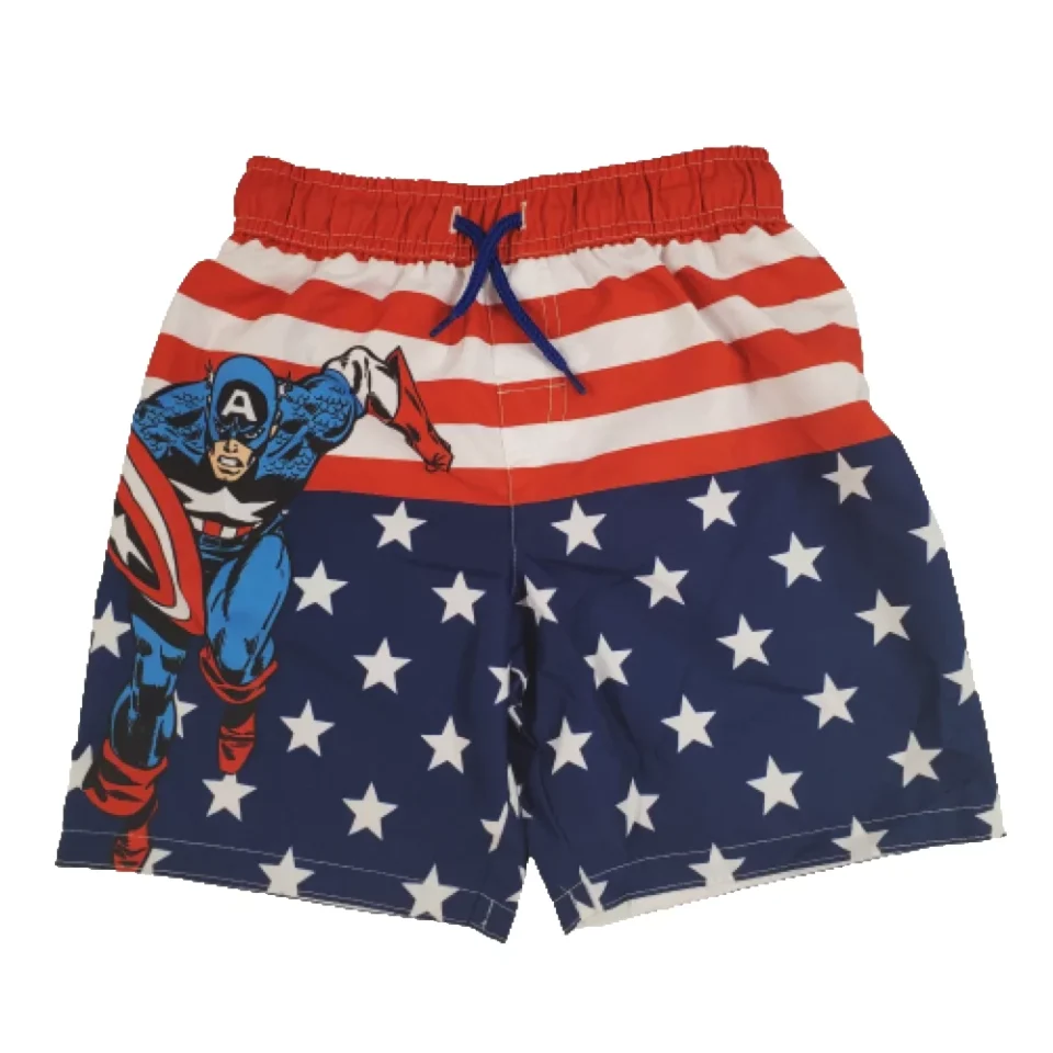 Safe Lightweight Captain America Boy Swimming Trunks Character Swimwear Bottoms for Boys
