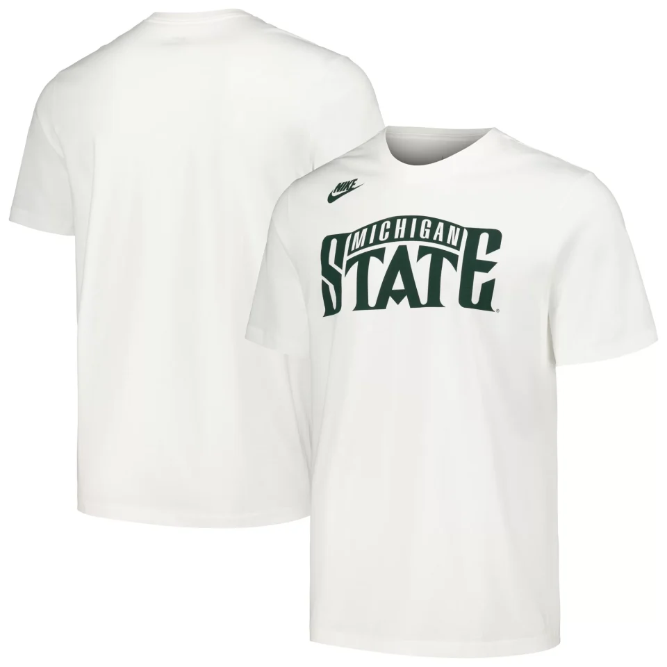 Best-Selling Men's Nike White Michigan State Spartans Basketball Retro 2-Hit T-Shirt