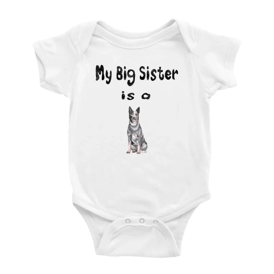 Ultimate Long-Lasting My Big Sister Is A Australian Cattle Dog Cute Baby Clothing Bodysuits Boy Girl Unisex
