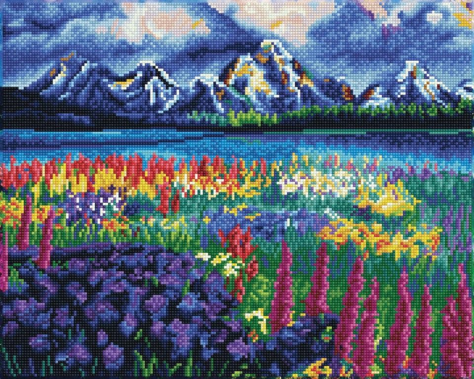 Multi-Purpose DIAMOND ART BY LEISURE ARTS Mountain Field, 20x16, Advanced Diamond Painting Kits for Adults, Diamond Art for Adults, Diamond Art Kit, Diamond Art Painting
