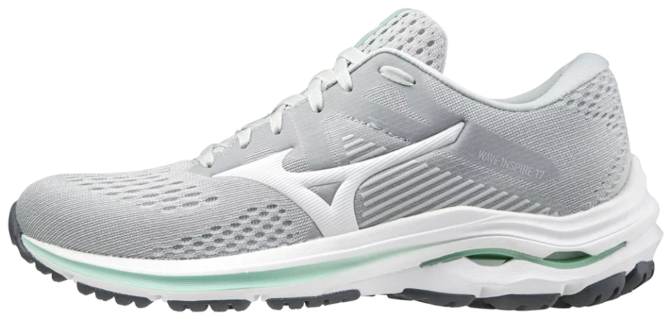 Portable Mizuno Women's Wave Inspire 17 Running Shoe, Size 7.5, Harbor Mist-White (Hm00)