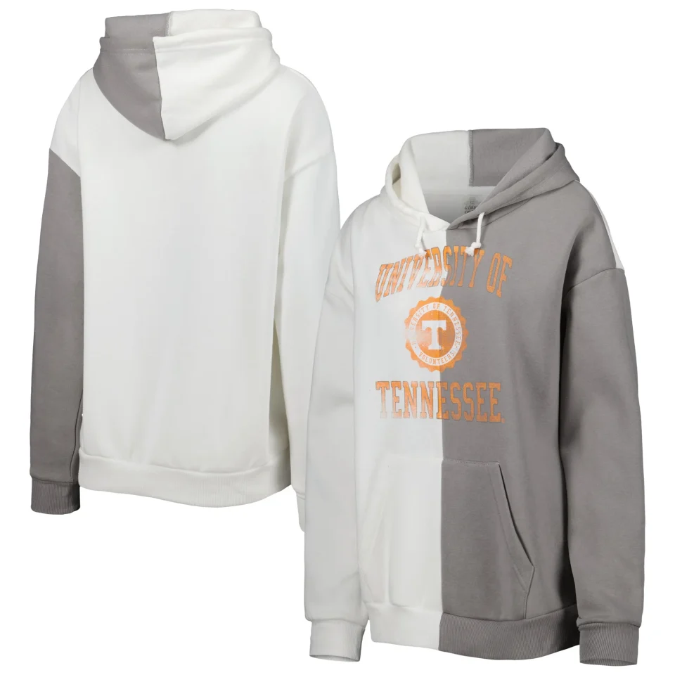 Supreme Baking Women's Gameday Couture Gray/White Tennessee Volunteers Split Pullover Hoodie
