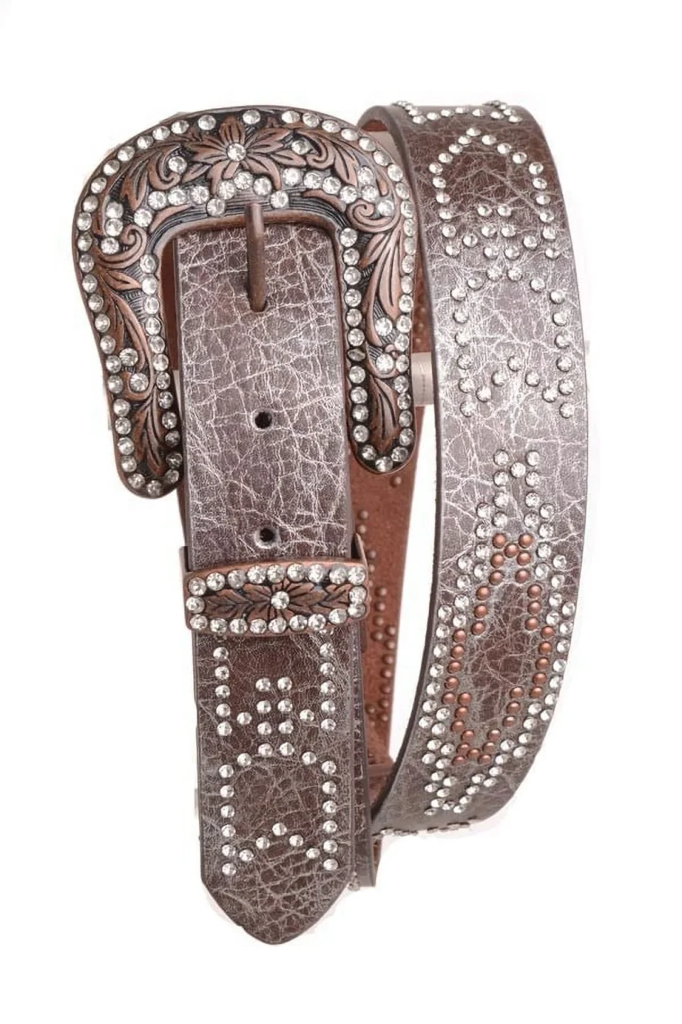 Premium Select Nomad Creek Women's Rhinestone Studded Arrow Leather Belt
