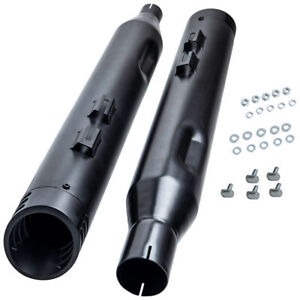 Baking 4″ Black Slip On Muffler Exhaust for Harley Touring Ultra Classic 2017-2020