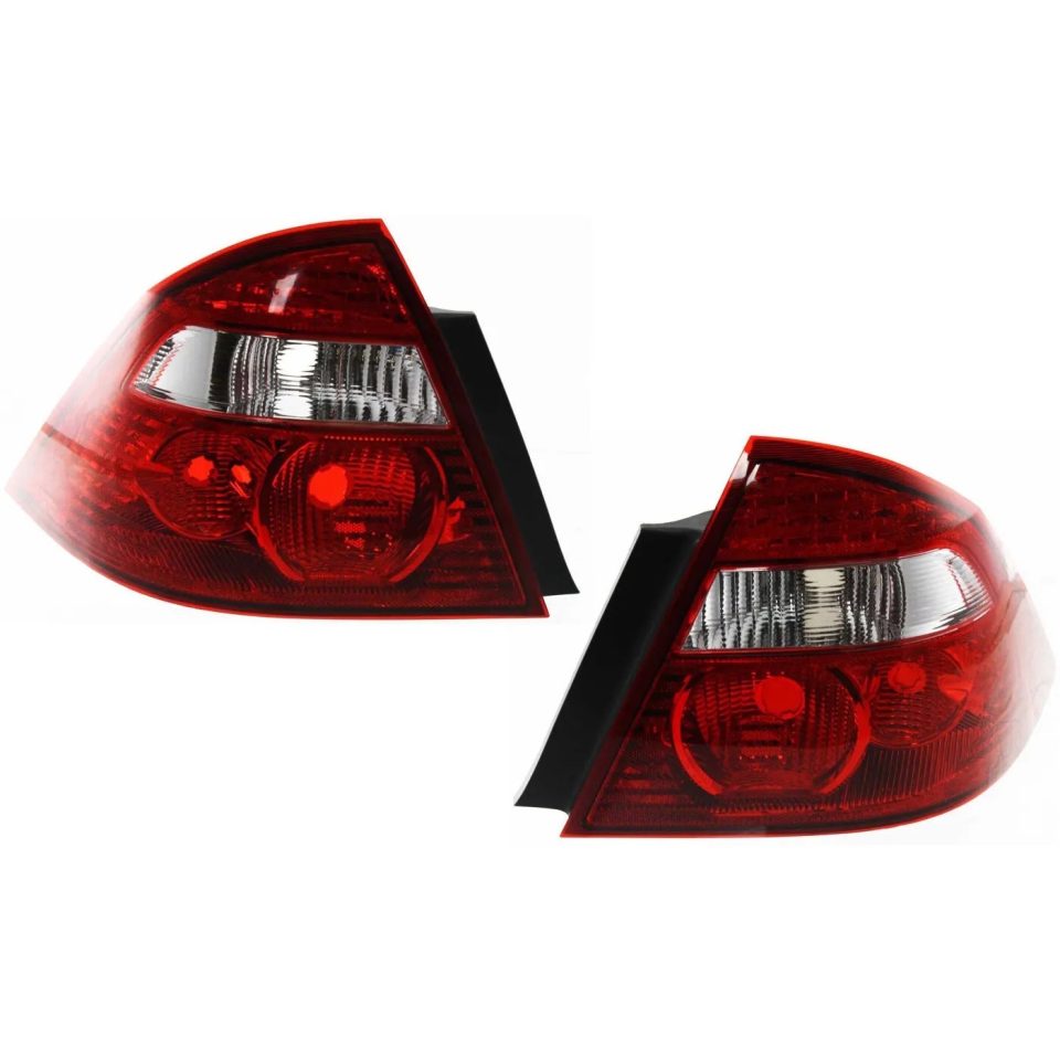 Essential Halogen Tail Light Set For 2005-2007 Ford Five Hundred Clear & Red Lens 2Pcs