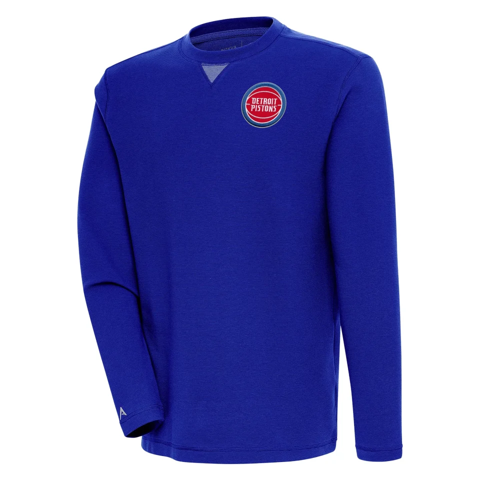Food-Grade Leak-Proof Men's Antigua Royal Detroit Pistons Flier Bunker Pullover Sweatshirt