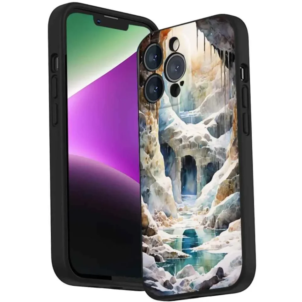 Storage frozen-prehistoric-tomb-landscape-273 phone case for iPhone 15 Pro Max for Women Men Gifts,Soft silicone Style Shockproof - frozen-prehistoric-tomb-landscape-273 Case for iPhone 15 Pro Max