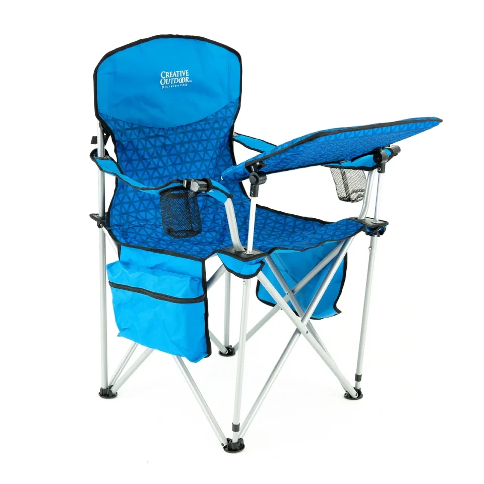 Matte Dining iChair Folding Wine Chair with Adjustable Table | Ocean Diamond Teal and Grey