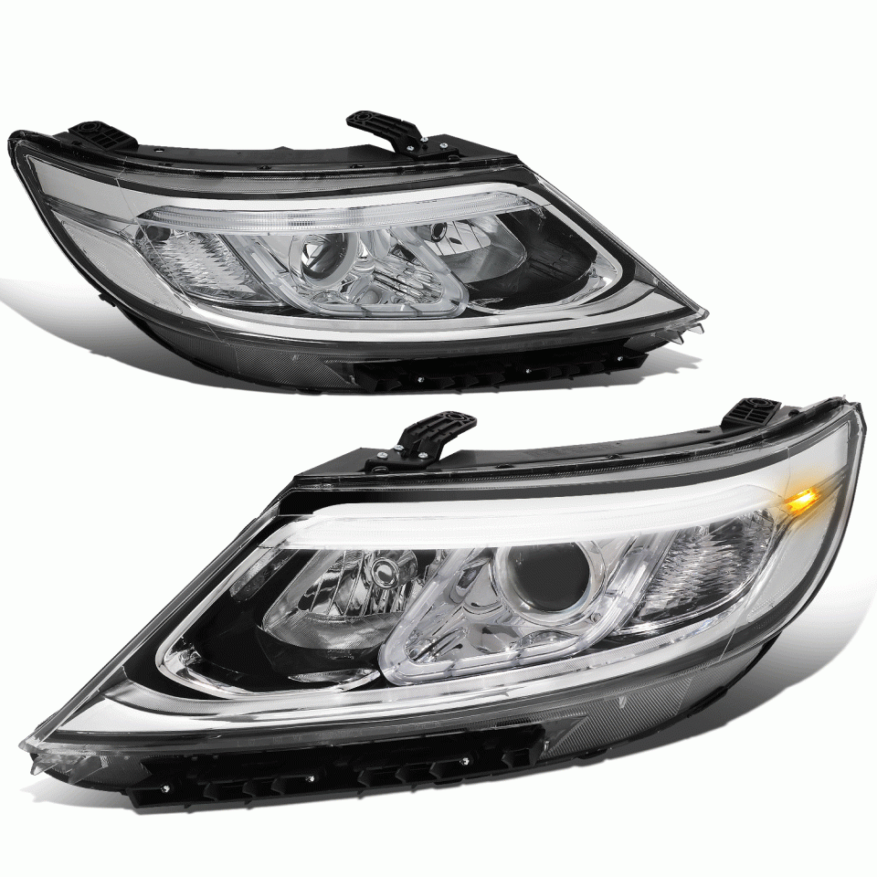 Kitchen Cooking 14-15 Sorento EX SX Pair LED DRL Bar Chrome/Clear Projector Headlights Lamps