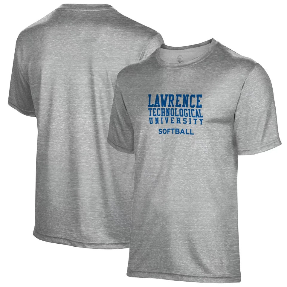 Select Supreme Men's Gray Lawrence Technological University Blue Devils Softball Name Drop T-Shirt